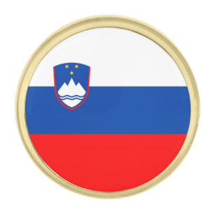 Slovenia Flag Gold Finish Lapel Pin