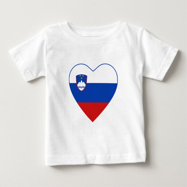 Slovenia Flag Heart T-Shirt (Front)