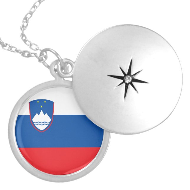 Slovenia flag locket necklace (Front)
