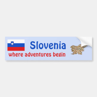 Slovenia Flag + Map Bumper Sticker