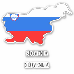 Slovenia Flag Map Sticker