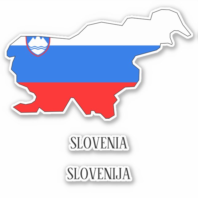 Slovenia Flag Map Sticker (Front)