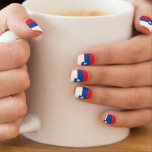 Slovenia flag minx nail art