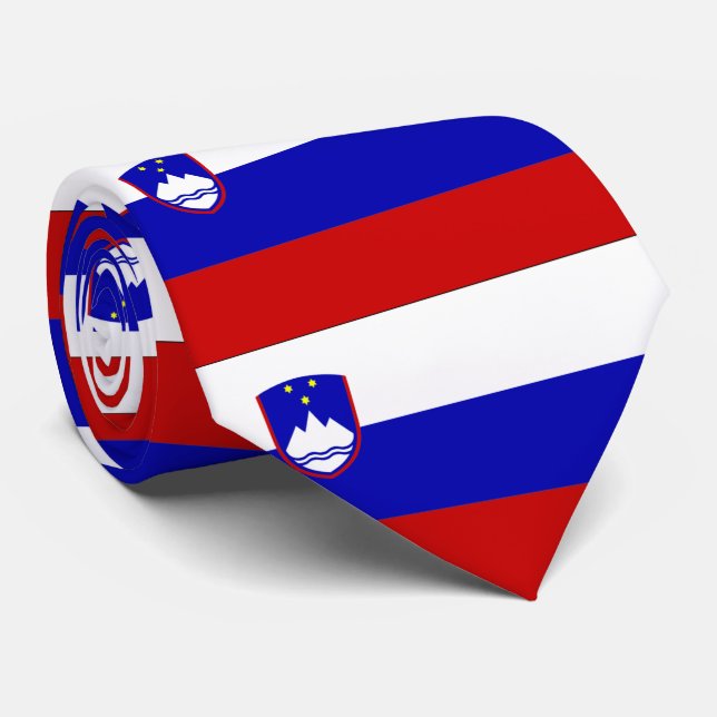 Slovenia flag neck tie (Rolled)