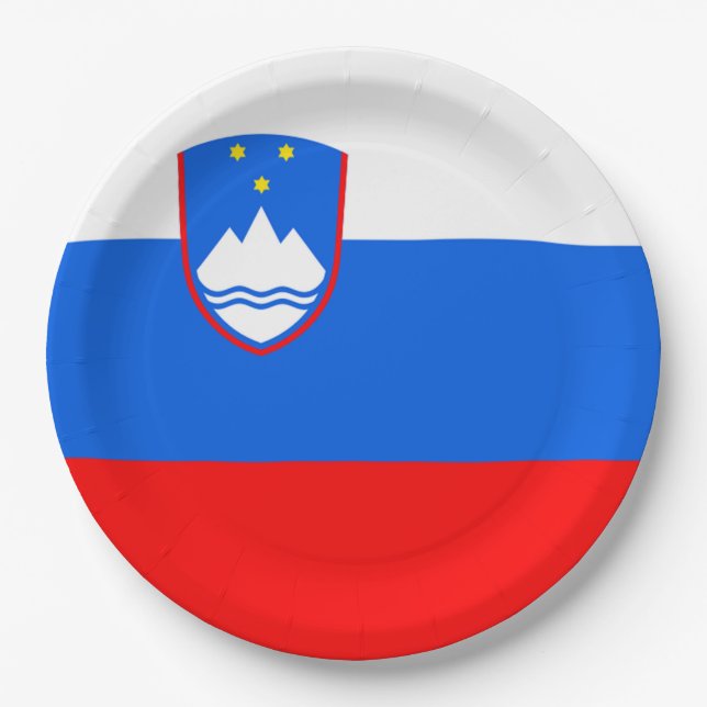 Slovenia Flag Paper Plates (Front)