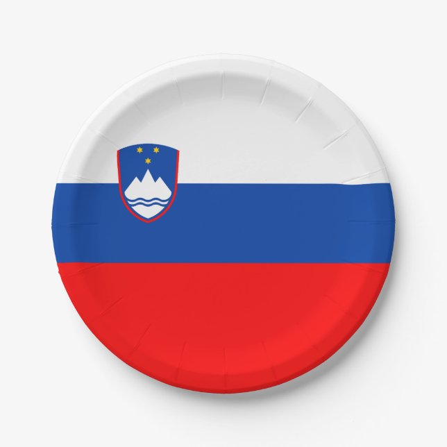 Slovenia Flag Paper Plates (Front)