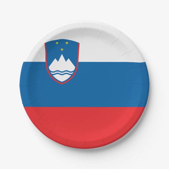 Slovenia Flag Paper Plates (Front)