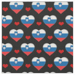 Slovenia Flag &amp; Red Heart fashion Fabric /Slovenia