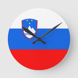 Slovenia Flag Round Clock