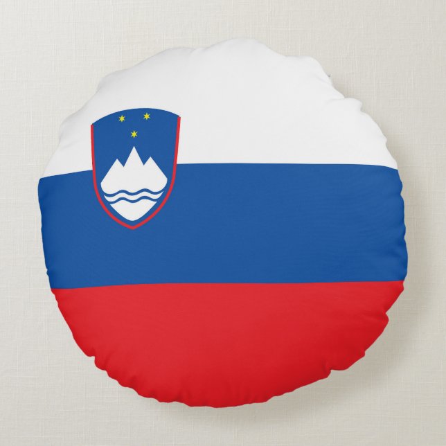 Slovenia flag round pillow (Back)