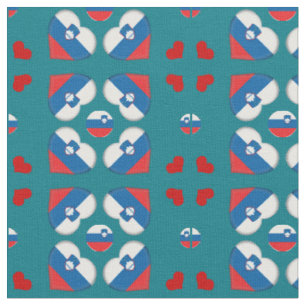 Slovenia Flag & Slovenia Heart fashion Fabric