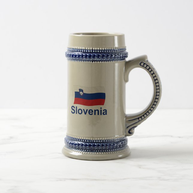 Slovenia Flag - w/inscription Beer Stein (Right)