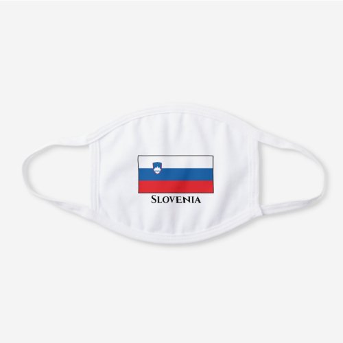 Slovenia Flag White Cotton Face Mask