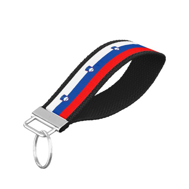 Slovenia Flag Wrist Keychain (Angled Down)