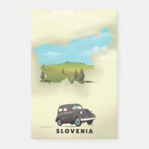 Slovenia Illustrated map travel poster Post-it Notes