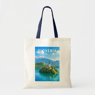 Slovenia Illustration Travel Art Vintage Tote Bag