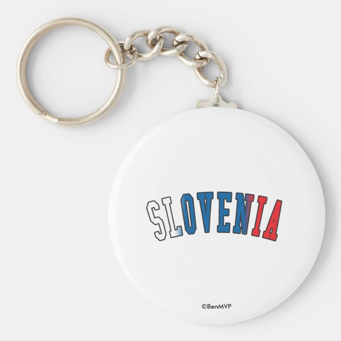 Slovenia in National Flag Colors Key Chain