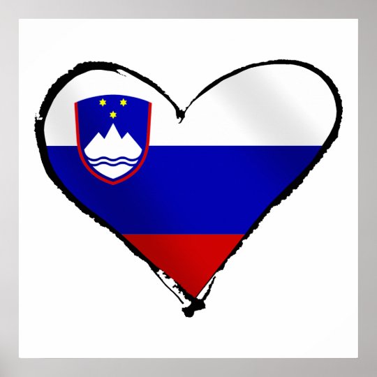 Slovenia Love - I heart Slovenia flag gifts Poster | Zazzle.com