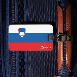 Slovenia Luggage Tags, patriotic Slovenian Flag Tag