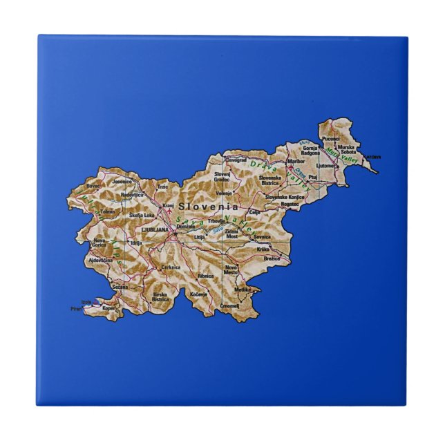 Slovenia Map Tile (Front)