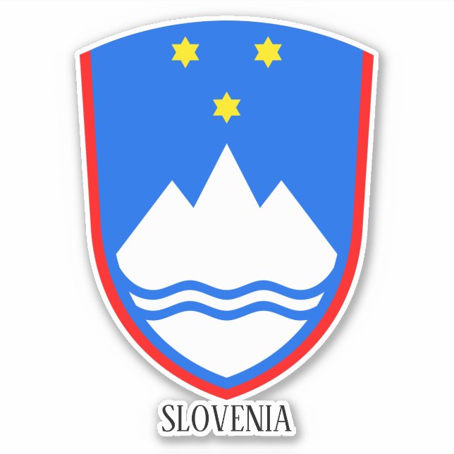 Slovenia National Coat Of Arms Patriotic Sticker (Front)