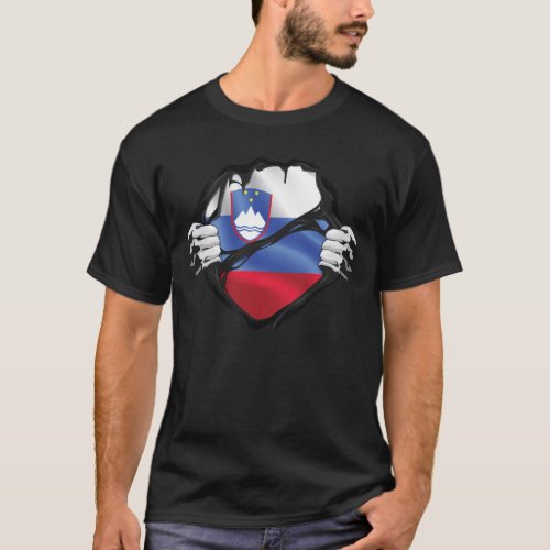 Slovenia Pure Roots Flag Black T_Shirt