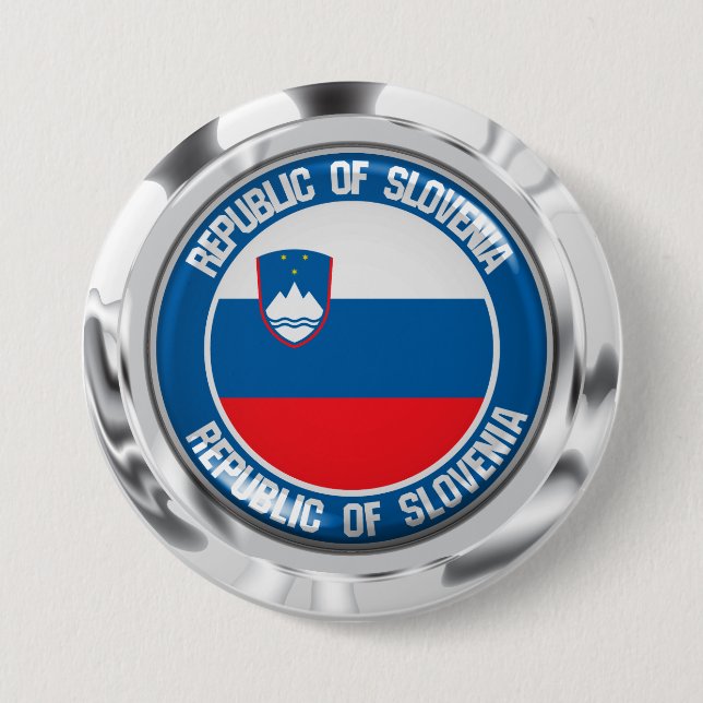 Slovenia Round Emblem Button (Front)
