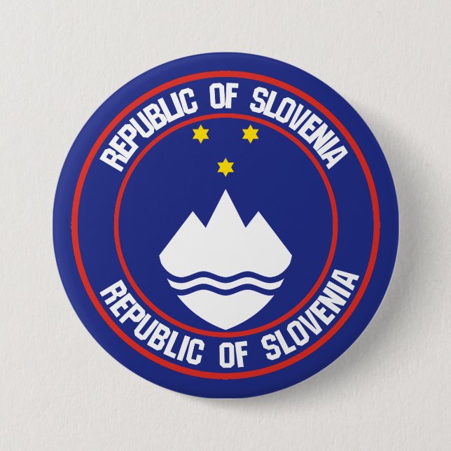 Slovenia Round Emblem Button (Front)