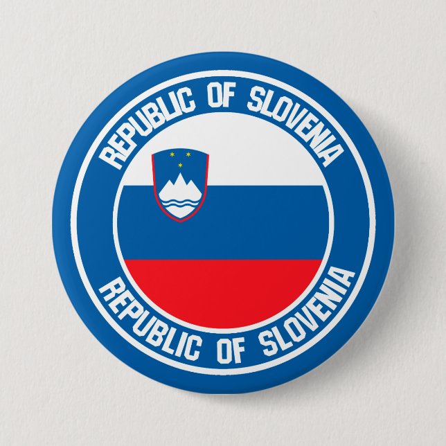 Slovenia Round Emblem Button (Front)