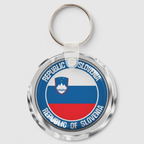 Slovenia Round Emblem Keychain