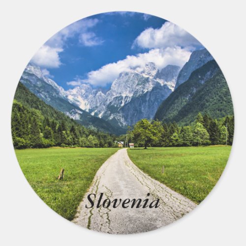 Slovenia scenic photograph with Alps Classic Round Sticker