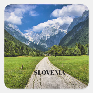 Slovenia, scenic photograph with Alps Square Sticker