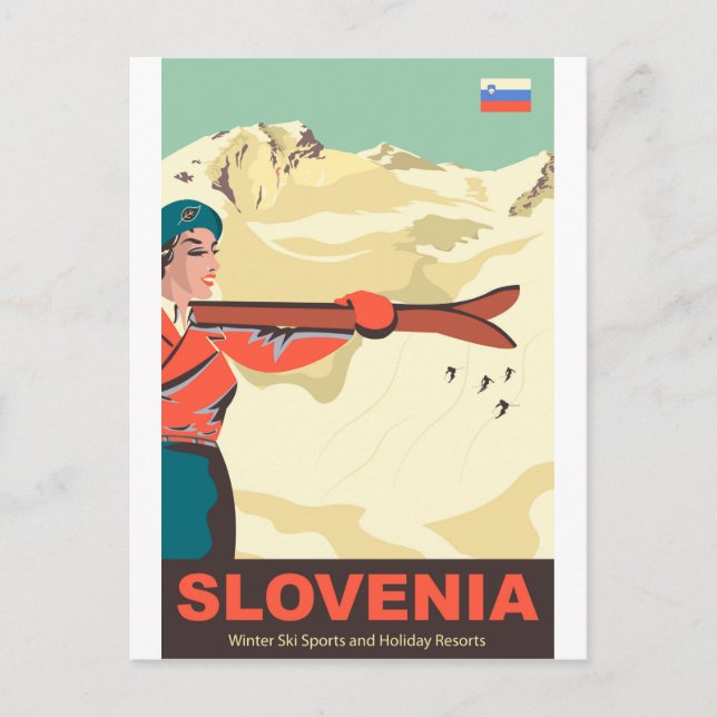 Slovenia Ski Runs Postcard (Front)