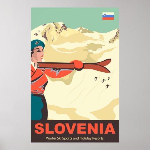 Slovenia Ski Runs Poster