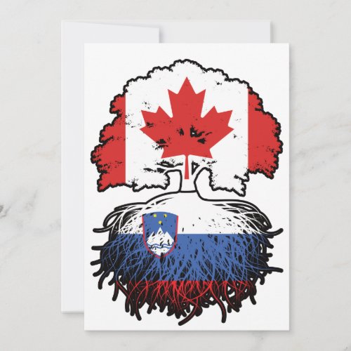 Slovenia Slovenian Canadian Canada Tree Roots Flag Invitation