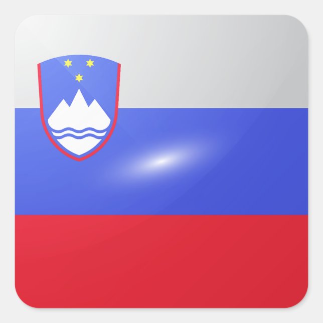 Slovenia square glossy flag sticker (Front)