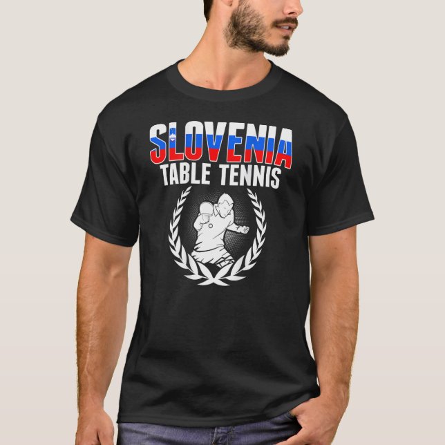 Slovenia Table Tennis  Slovenian Ping Pong Support T-Shirt (Front)
