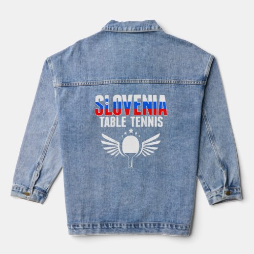Slovenia Table Tennis   Support Slovenian Ping Pon Denim Jacket