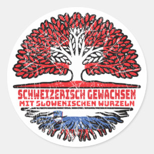 Slovenia tree classic round sticker