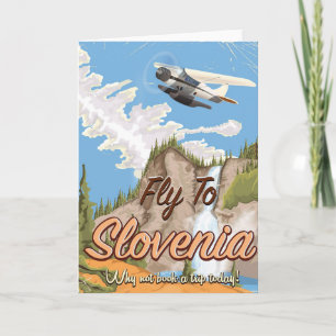 Slovenia Vintage style travel poster Holiday Card