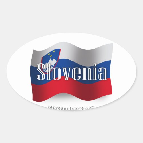 Slovenia Waving Flag Oval Sticker