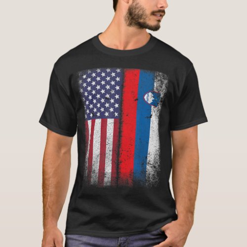 Slovenian American Flag T_shirt Slovenia Usa Pride