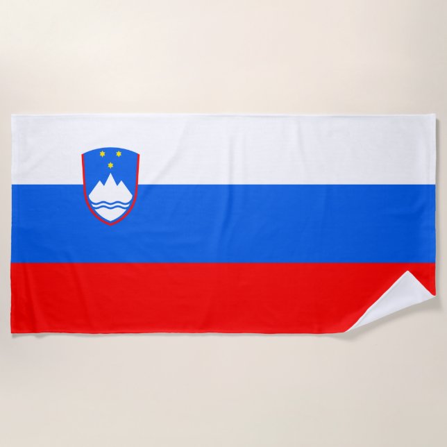 Slovenian Flag Beach Towel (Front)