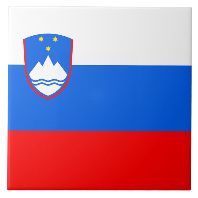Slovenian Flag Ceramic Tile (Front)