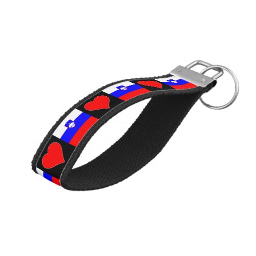 Slovenian Flag Fun Patriotic Slovenia Pride Travel Wrist Keychain