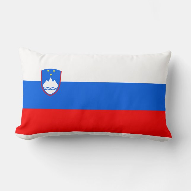 Slovenian Flag Lumbar Pillow (Front)