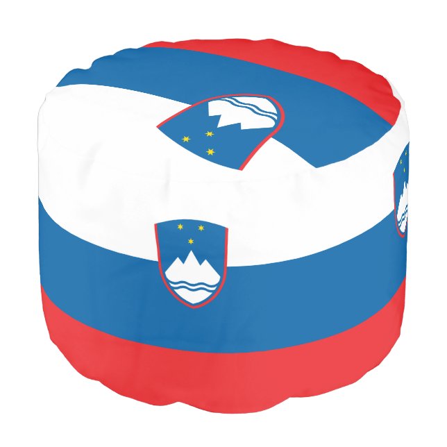 Slovenian Flag & Slovenia house Ottoman /sports (Angled Front)
