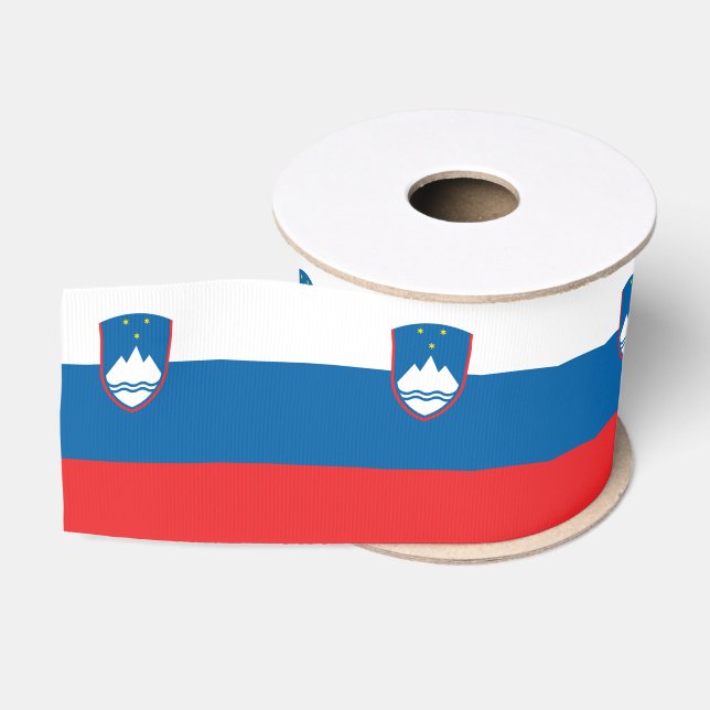Slovenian Flag & Slovenia travel, holiday /sports Grosgrain Ribbon (Spool)