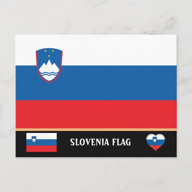 Slovenian Flag & Slovenia - travel, holiday/sports Postcard (Front)