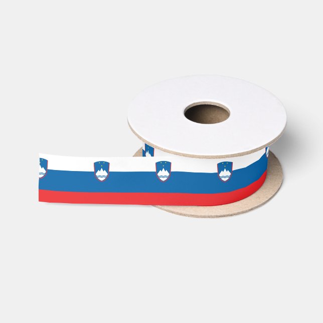 Slovenian Flag & Slovenia travel, holiday /sports Satin Ribbon (Spool)